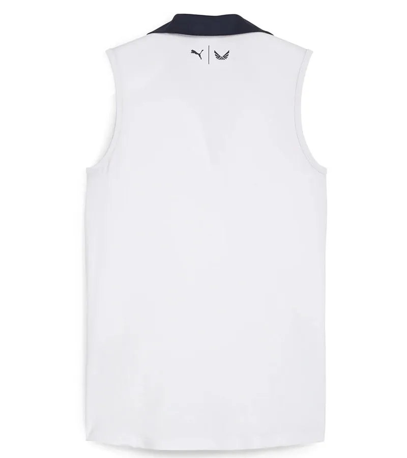 Puma Womens Volition Piped Sleeveless Golf Polo Shirt