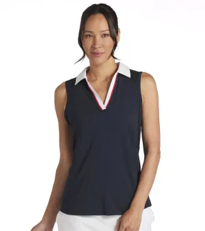 Puma Womens Volition Piped Sleeveless Golf Polo Shirt