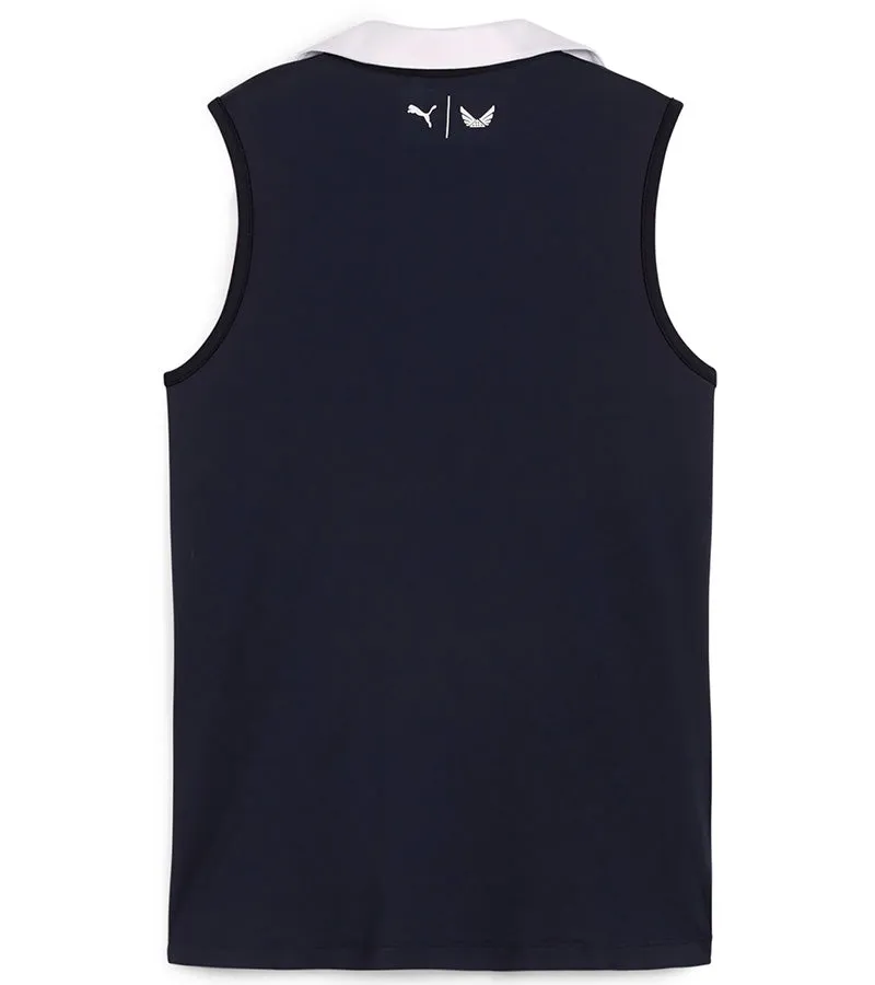 Puma Womens Volition Piped Sleeveless Golf Polo Shirt