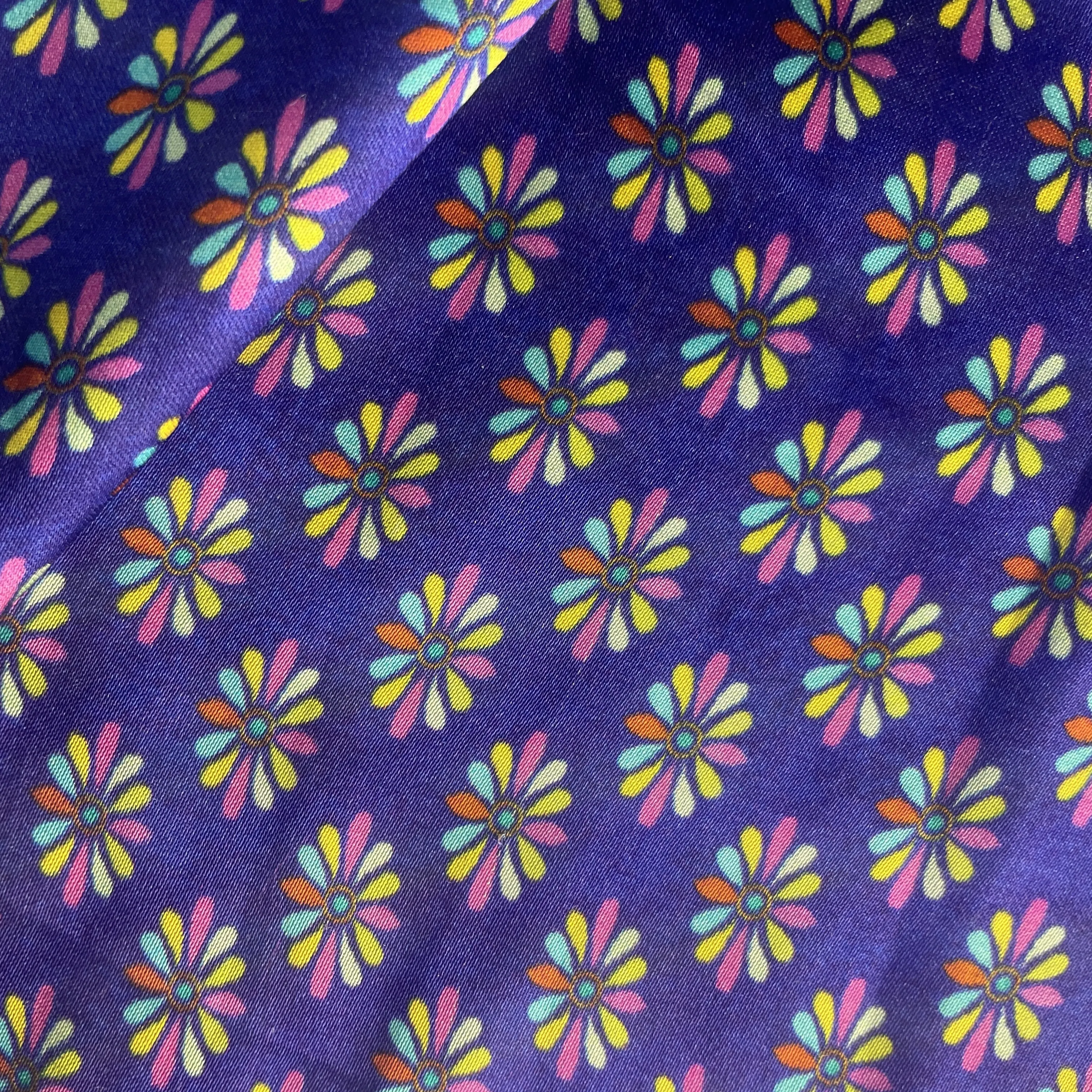 Purple Floral Print Modal Satin Fabric 19959