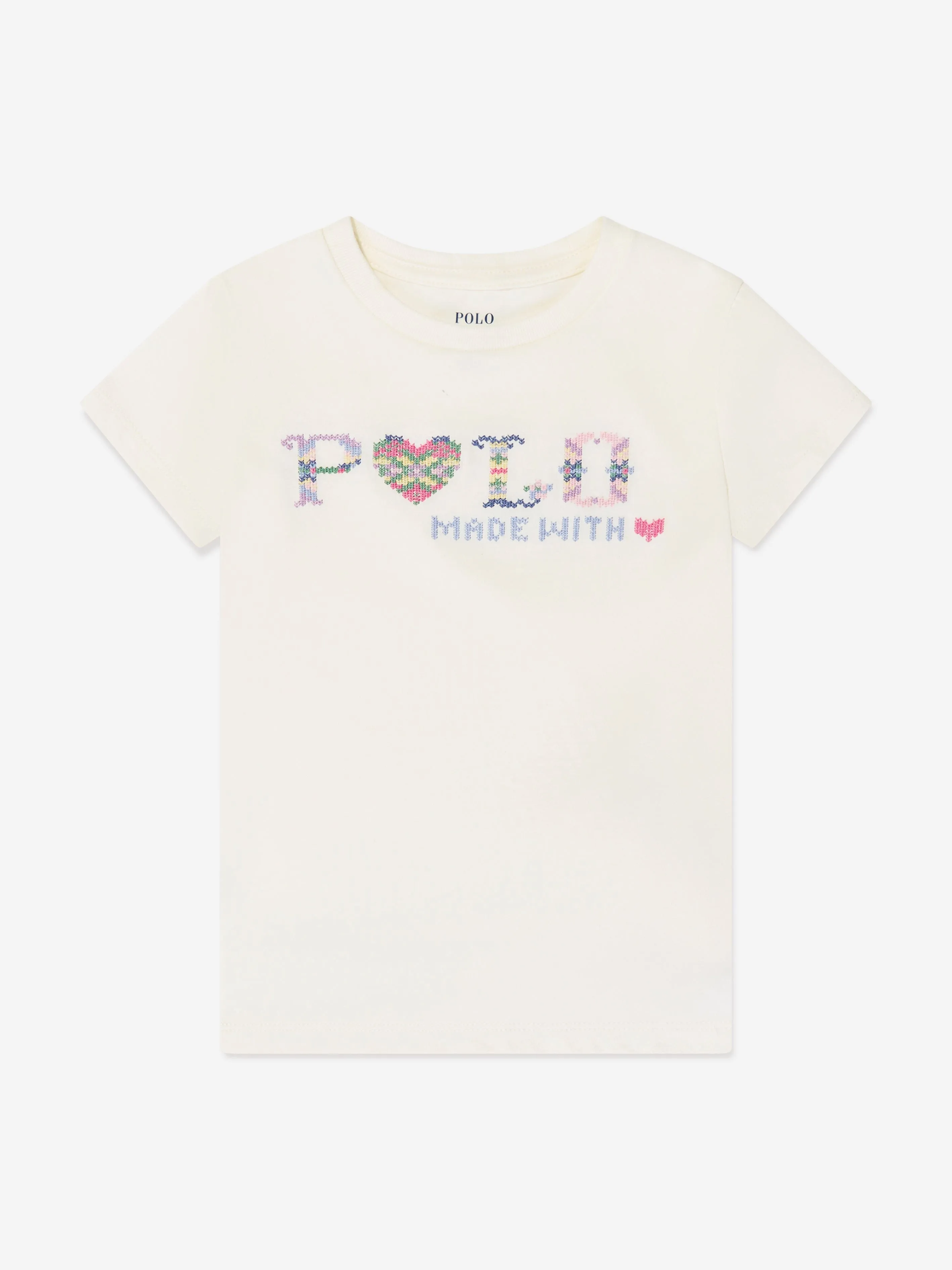 Ralph Lauren Girls Polo T-Shirt in Ivory