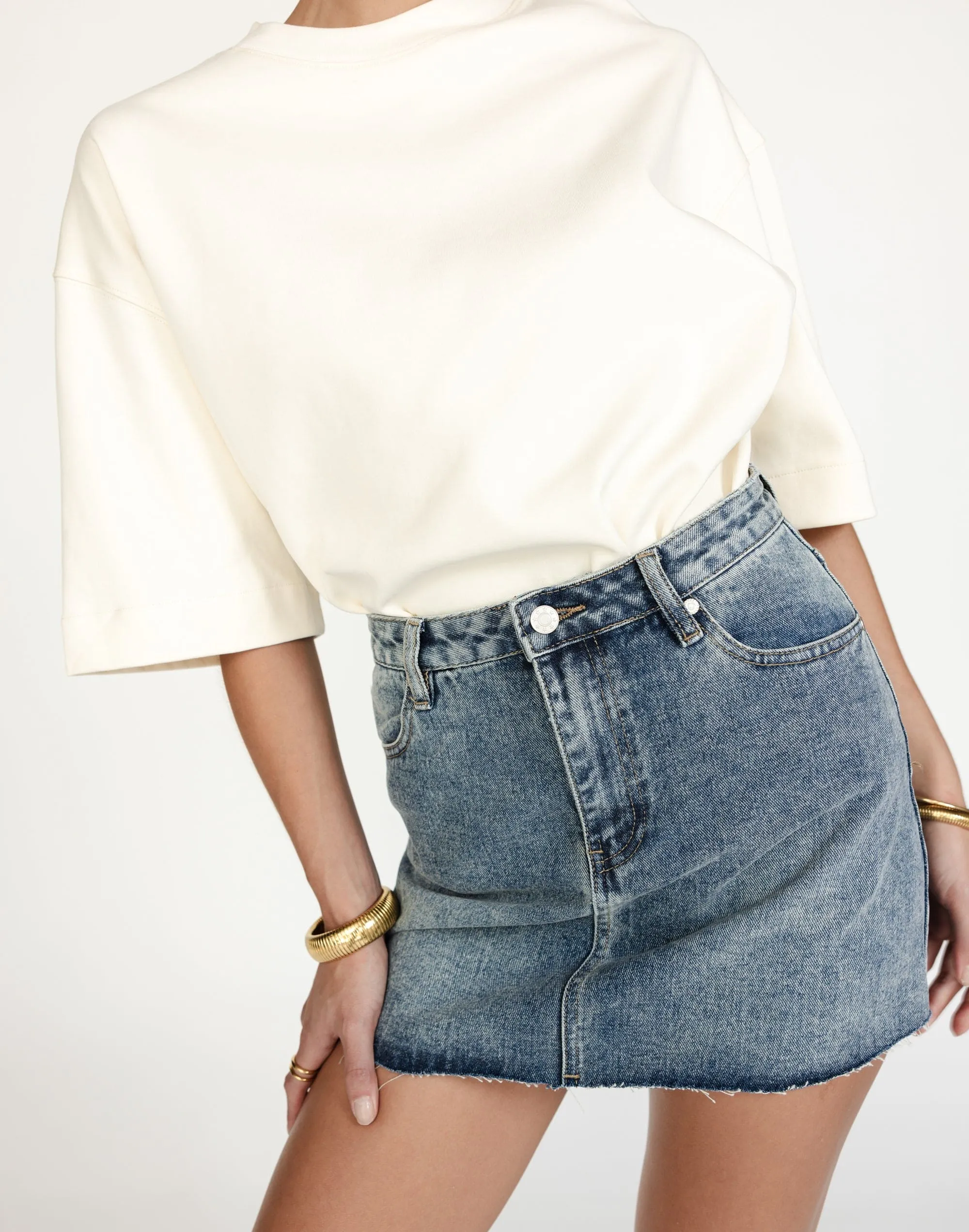 Rowan Denim Mini Skirt (Faded)