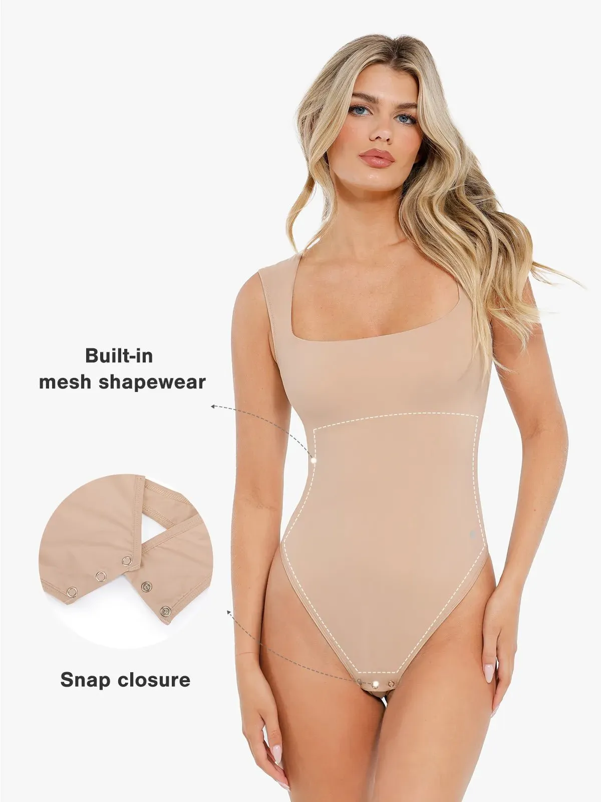 Shapewear Cloudsense Sleeveless Square Neck Bodysuit