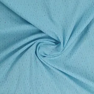 Sky Blue Solid Jacquard Cotton Fabric, Plain Weave 48 Inches, TU-2015