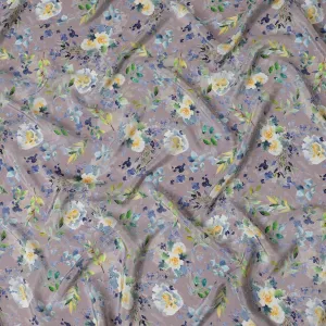 Spring Reverie Viscose Fabric - Digital Floral Print, Tranquil Hues, Made in India, 110cm Wide-D18728