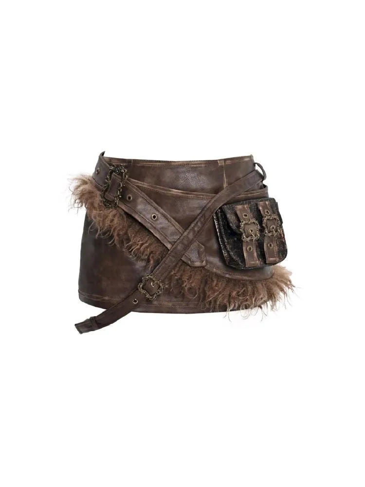 Steampunk Leather Utility Skirt