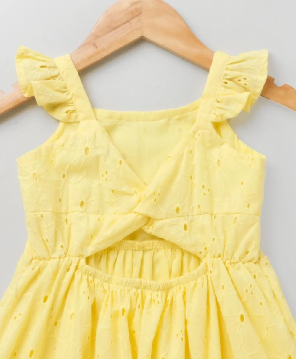 Sweetlime by AS Girls Casual Dress Sleeveless Hakoba Dress - Yellow
