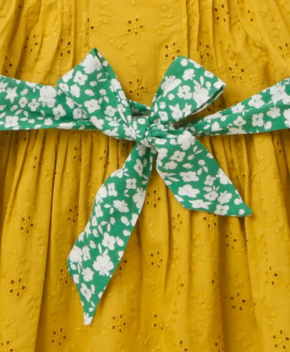 Sweetlime by AS Shifly Dress With Flutter Sleeves - Mustard