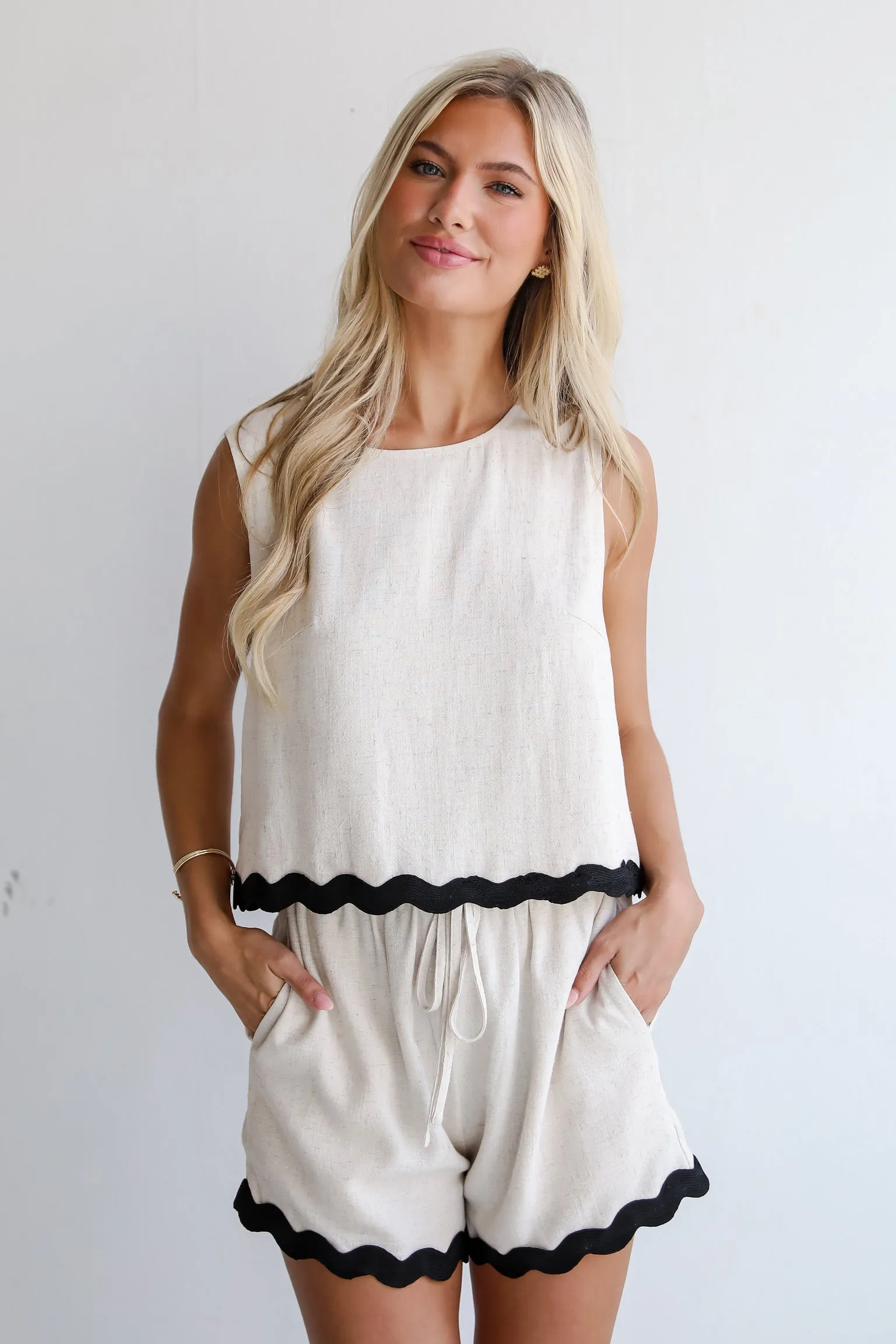 Trendy Oasis Natural Linen Tank