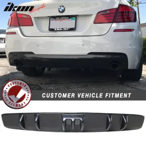 Universal V5 Style Rear Diffuser Shark Fin Kit Unpainted Black ABS