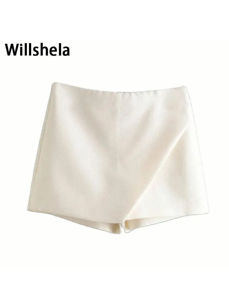 Vintage Asymmetrical Skort: Stylish All-Season Upgrade