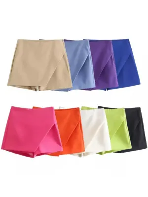 Vintage Asymmetrical Skort: Stylish All-Season Upgrade