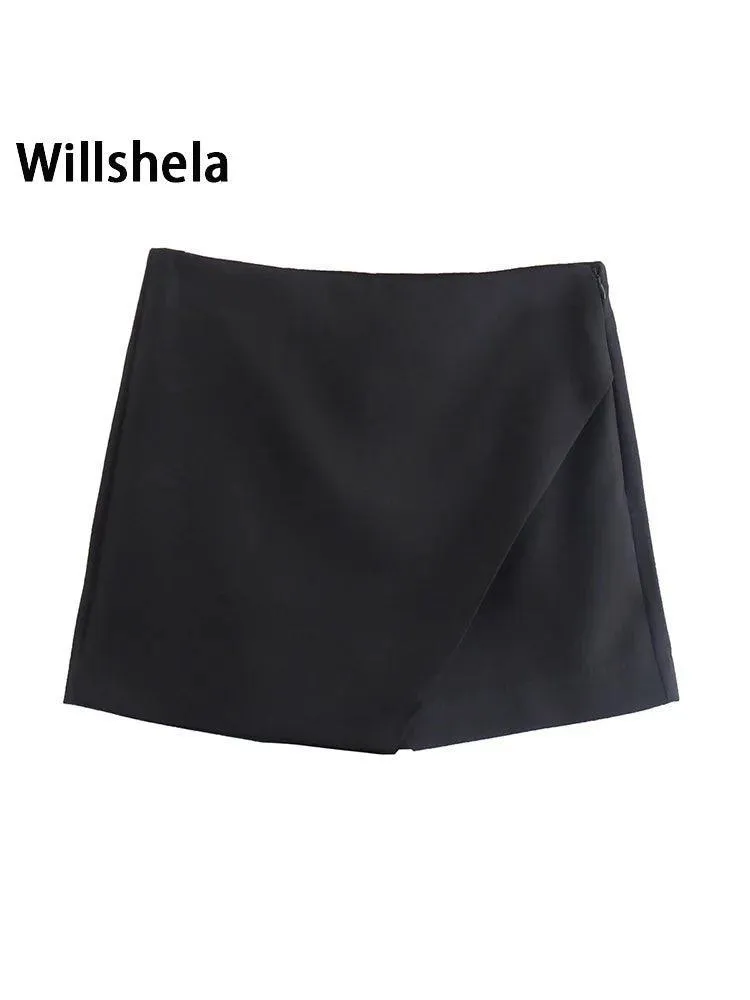 Vintage Asymmetrical Skort: Stylish All-Season Upgrade