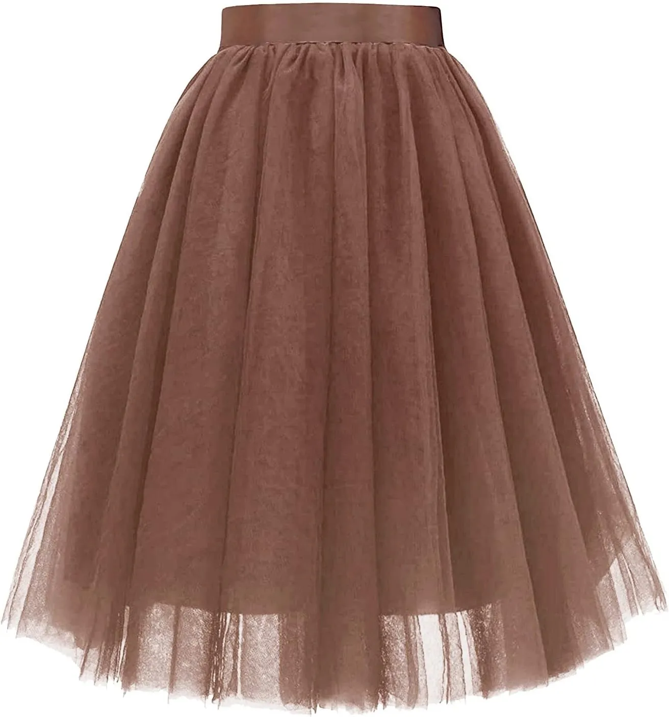 Women's A-Line High Waisted Midi Skirt Women's Classic Layered Tulle Skirt for Adult Teen Swim Skirt Bottoms for