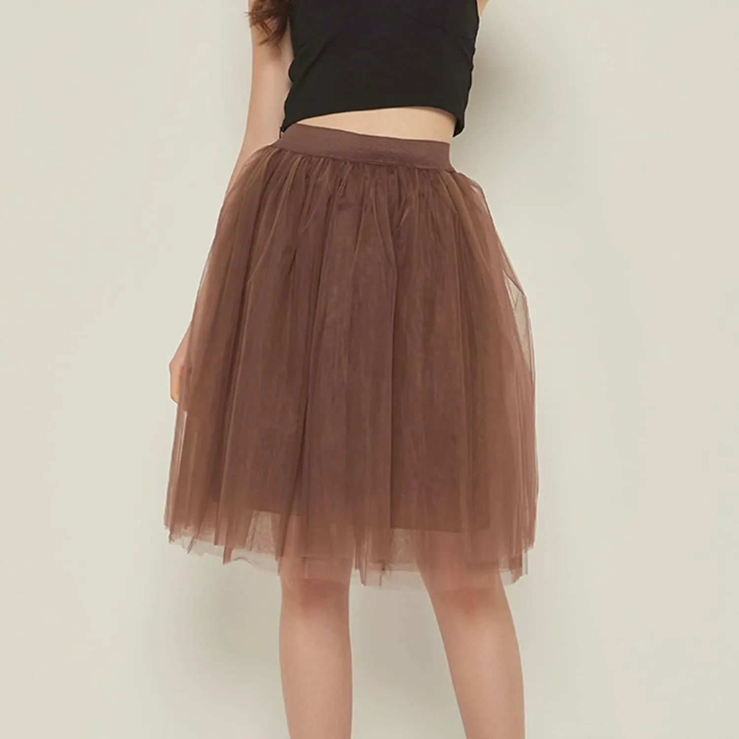 Women's A-Line High Waisted Midi Skirt Women's Classic Layered Tulle Skirt for Adult Teen Swim Skirt Bottoms for