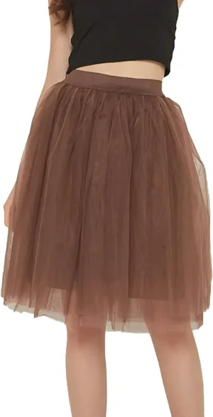 Women's A-Line High Waisted Midi Skirt Women's Classic Layered Tulle Skirt for Adult Teen Swim Skirt Bottoms for Women's A-Line High Waisted Midi Skirt Women's Classic Layered Tulle Skirt for Adult Teen Swim Skirt Bottoms for