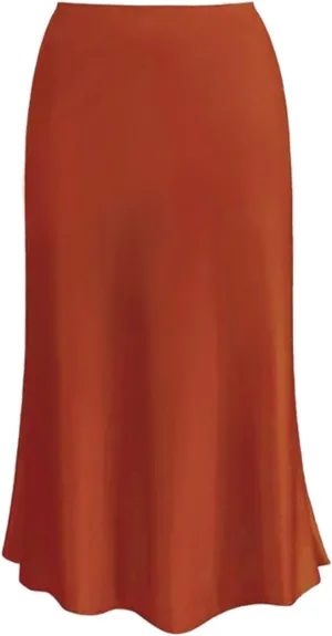 Womens Casual Solid Versatile Skirt Fashion Elegan High Waist Satin Dress Stretch Bodycon Knee Length Prom Party Skirt
