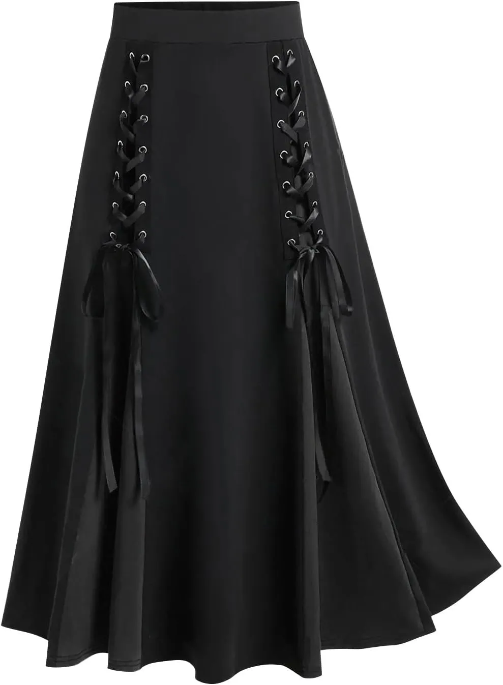 Women's High Waisted Renaissance Skirts Lace Up Medieval Maxi Skirts Long Skirts Halloween Vintage Victorian Skirts