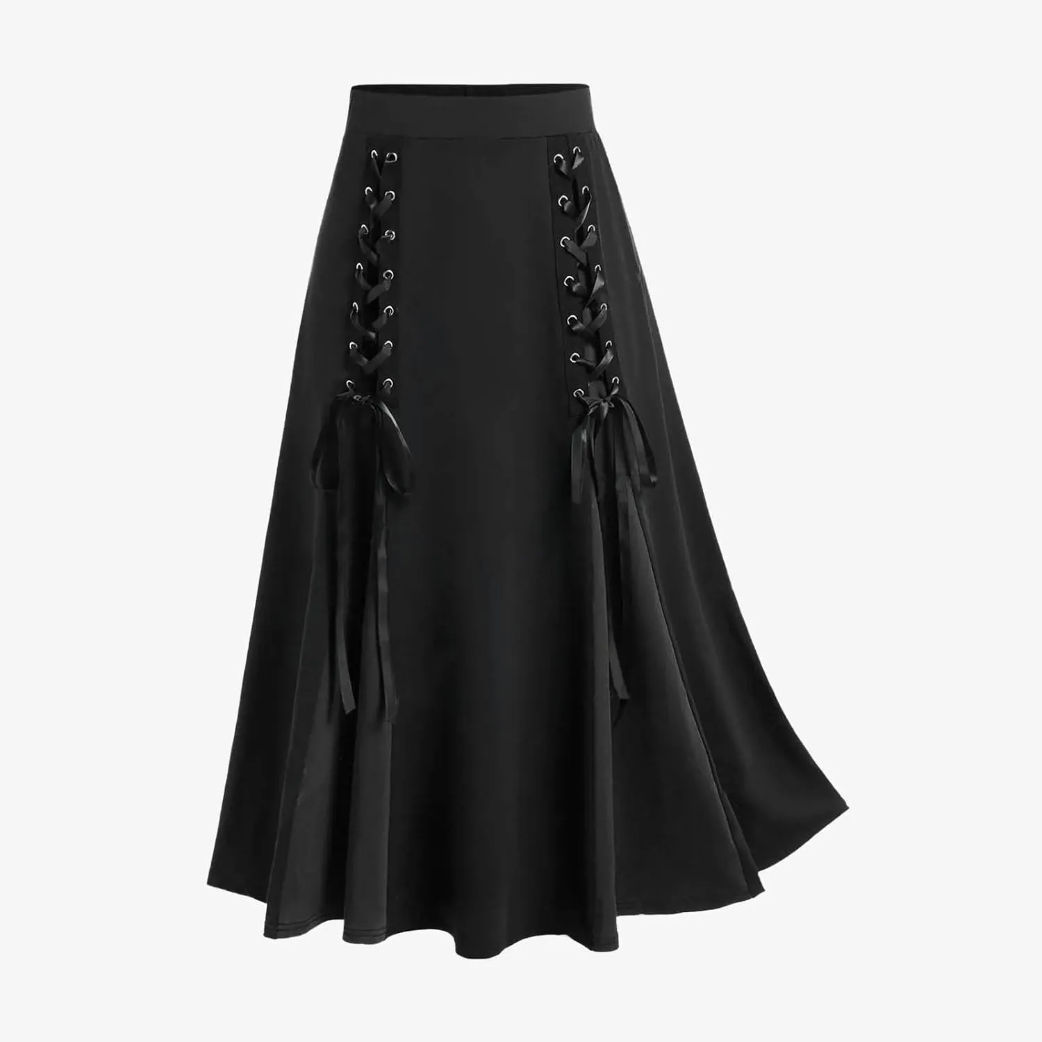 Women's High Waisted Renaissance Skirts Lace Up Medieval Maxi Skirts Long Skirts Halloween Vintage Victorian Skirts